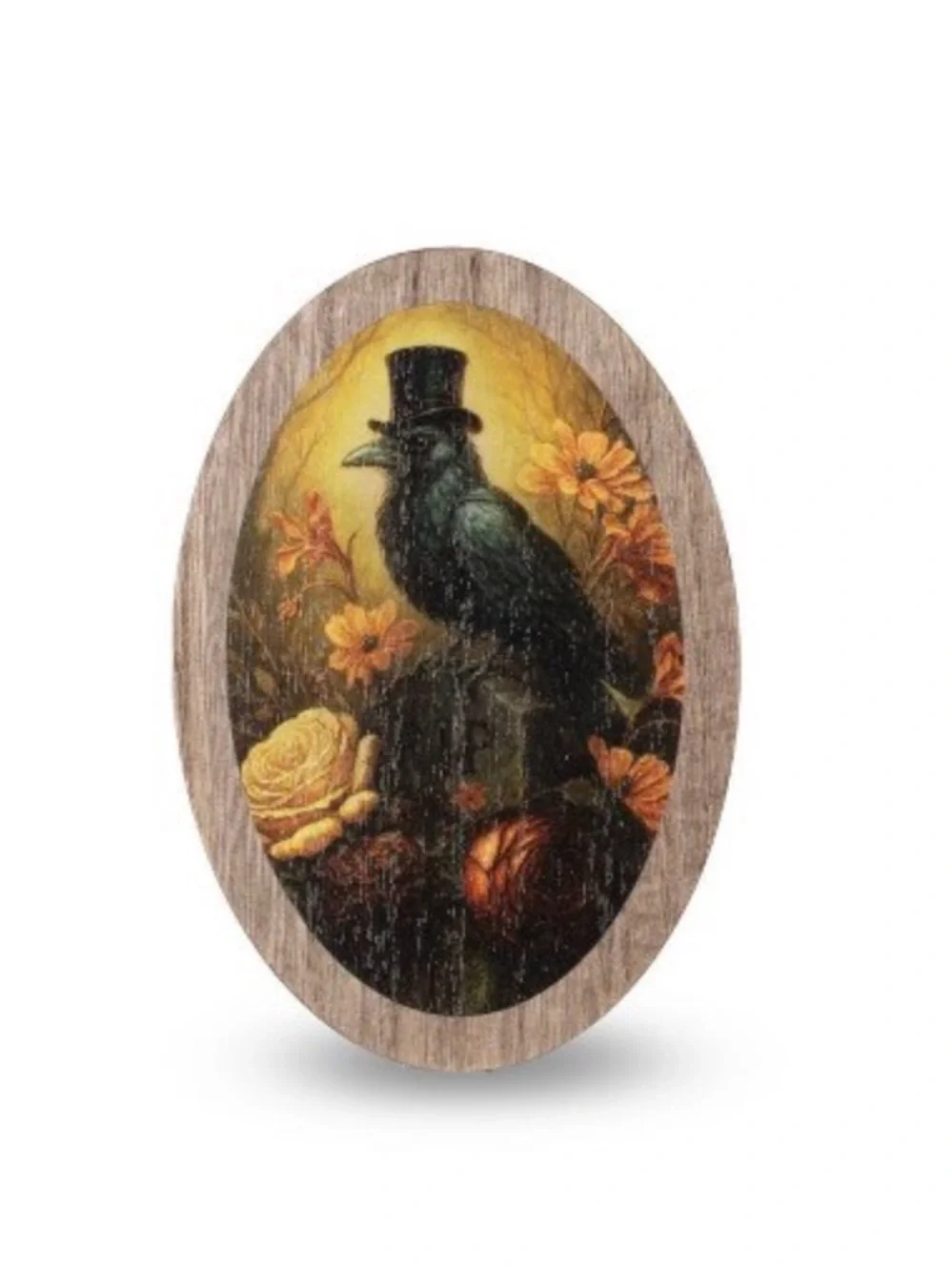 Set of 3 Wood Icon Signs Standing Ghost, Raven, & Black Cat Bullseye Playground